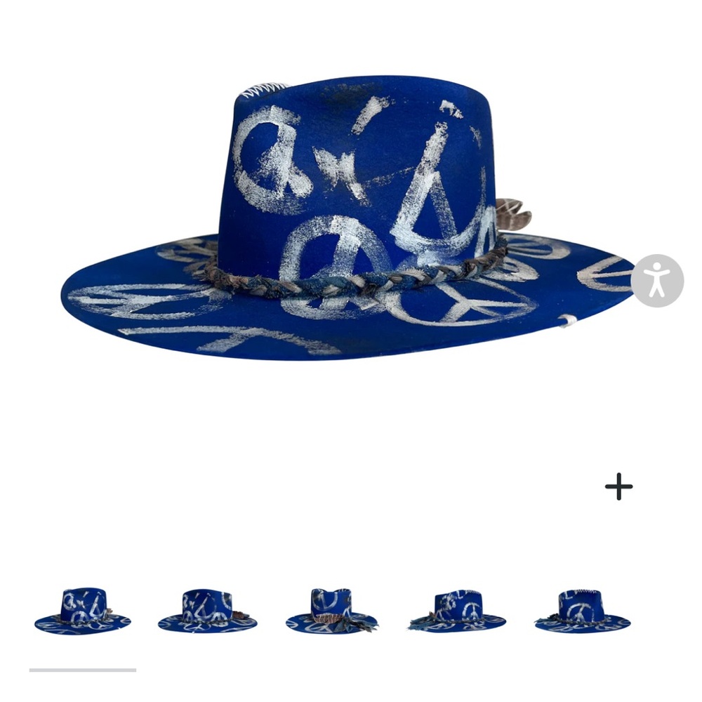 TERESSA FOGLIA Karlee Hat - One of a Kind - Sold Out Everywhere for $2300 Blue